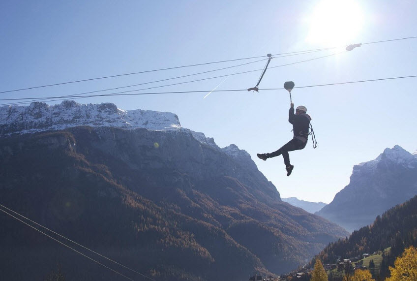 Zipline San Tomaso Cableway Belluno, Italy